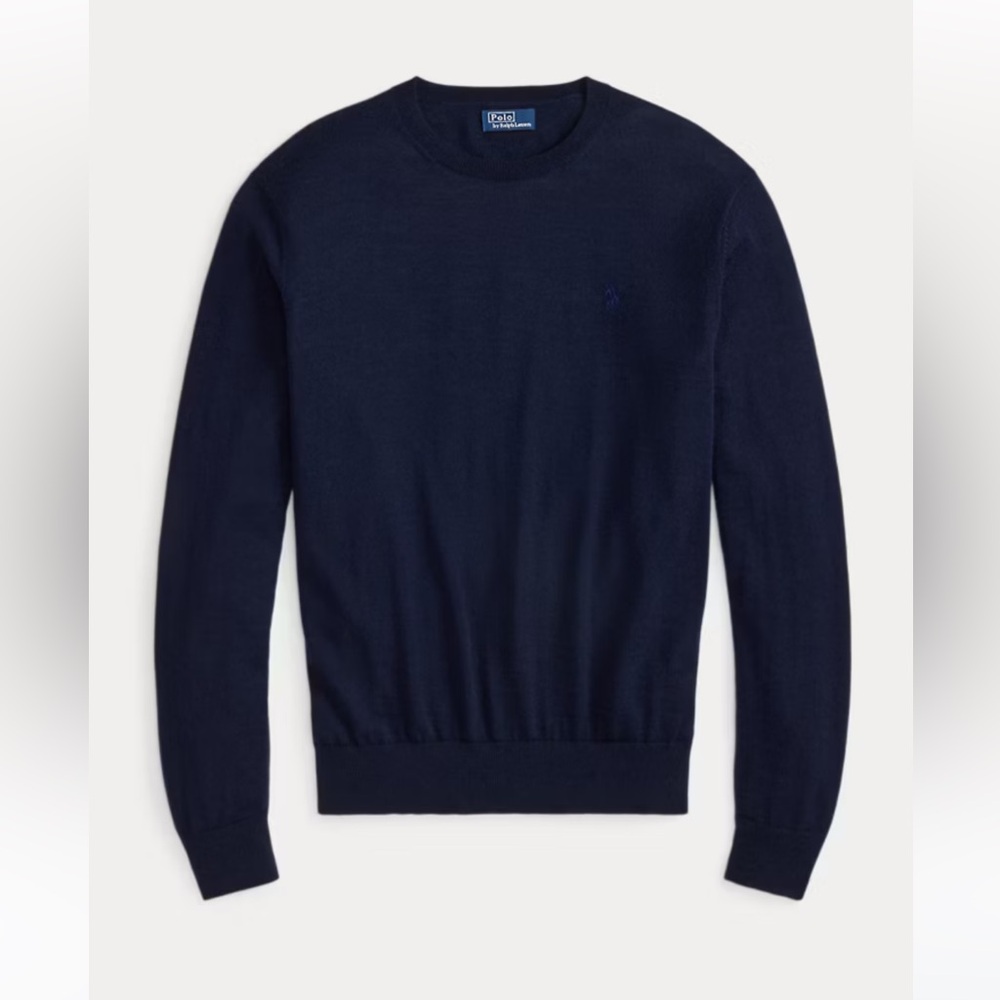 NWT- Ralph Lauren Navy Crewneck Sweater - Merino Wool